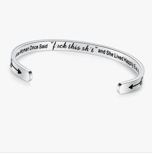 Silver Inspirational Cuff Bracelet